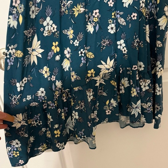 Mossimo Supply Co. Teal and Floral Side Zip & Wrap Sundress, Sz XXL - Picture 6 of 7